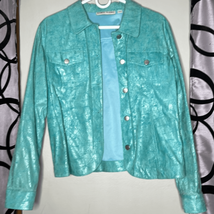 Bamboo Traders Blue Faux suede, Lined Jacket size medium - $15.68