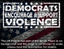 Democrats Encourage &amp; Support Violence Vinyl Decal US Seller - $6.72+