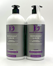 Design Essentials Peppermint &amp; Aloe Therapeutics Anti-Itch Shampoo 32 oz-2 Pack - £53.13 GBP