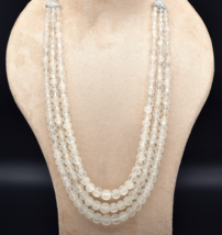 Natural Rock Crystal Quartz Carved Melon Frost Beads 3L 626 Ct Gemstone ... - $291.68 CAD
