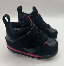 Air Jordan Flight 45 Sneakers Toddler Girls Size 4C Pink Black Baby Nike - $34.00