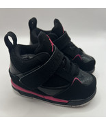 Air Jordan Flight 45 Sneakers Toddler Girls Size 4C Pink Black Baby Nike - £27.09 GBP