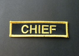 FIREFIGHTER FIRE EMBROIDERED CHIEF JACKET PATCH 3.75 x 1 inches - £4.50 GBP