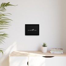 Vibrant Heartbeat Canvas Print with Mountain Landscape | Modern Black Fr... - £37.31 GBP+