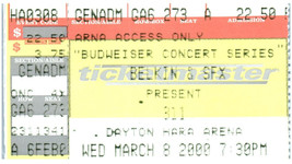 Biglietto Del Concerto 311 March 8 2000 Dayton Ohio Vtg - $39.58