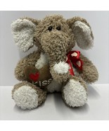 Dan Dee Collectors Choice Plush Brown Elephant Plush Heart Kiss Valentines - £11.82 GBP