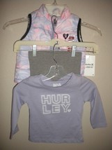 Hurley Infant Girls Size 18 Months Vest, Shirt, Leggings 3 Piece Set NWT - £10.65 GBP