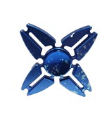 Fidget Spinner 4 sided Blue With Case Finger Spinner - £4.30 GBP