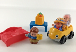 Fisher Price Little People 7pc Lot Family Set Mom Dad Baby Figures Furniture Car - $29.65