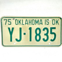 1975 United States Oklahoma Oklahoma County Passenger License Plate YJ-1835 - $197.48 MXN