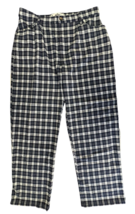 Hollister Women&#39;s Ultra High Rise Dad Pants Size 13R W31 Navy White Plaid - £17.83 GBP