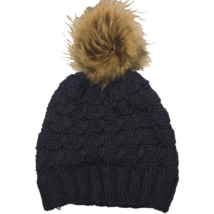 David and Young Navy Blue Women&#39;s Beanie Pom Cold Weather One size Beanie - $10.42