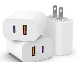 3 Pack Iphone 15 14 13 Usb C Charger Block [Mfi Certified], 20W Dual Por... - £19.95 GBP