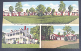 Vintage Del Haven White House Cottages Motel Berwyn MD Maryland Linen Postcard - £6.05 GBP
