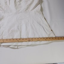 Darshi Women's White Flower Design Real Leather Button Vest Jacket Size 16 image 9