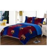 FCB BARCELONA COBERTOR COBIJA CON BORREGO SUAVE Y CALIENTE 3 PIEZAS QUEE... - $79.19