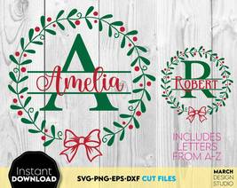 Split Monogram SVG, Dxf Christmas Letters SVG, Christmas Monogram SVG, svg Files - £3.92 GBP