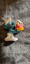 Vintage Smurfs Birthday Cake Vintage Party Figure 1978 Peyo Pvc Toy Figure - $25.00