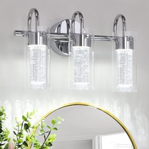Modern Bathroom Wall Lights With Crystal Bubble Glass 21W,, Chrome Finish. - £57.36 GBP
