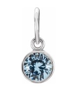 Sterling Silver 4mm Round Imitation Aquamarine Birthstone Charm - $113.00