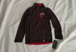 NBA Boy&#39;s 1/4 Zip Long Sleeve Miami Heat Black Sweatshirt Size M(5-6) - £17.78 GBP