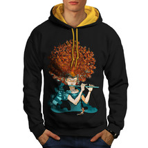 Curly Hair Girl Fashion Sweatshirt Hoody Music Player Men Contrast Hoodie - £19.11 GBP