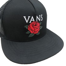 Vans Off The Wall Rose Black Trucker Hat Snapback OS NEW VN0006ZGBLK - $22.99