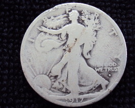 1917-D Obv Walking Liberty Half Dollar coin - 90% silver! - $15.49