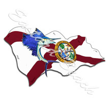 Florida State Flag with Sailfish Vinyl Decal - Car Truck SUV Tumbler Cooler - $132.10 MXN+