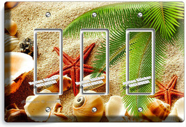 Sea Shell Beach Sand Palm Starfish 3 Gfci Light Switch Wall Plate Bathroom Decor - £13.23 GBP