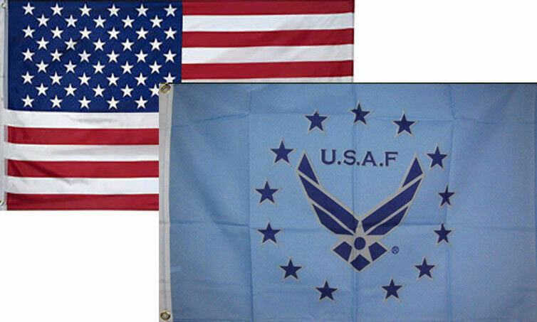 Primary image for 2x3 2'x3' Wholesale Combo USA American & Air Force Wings Blue USAF Flags Flag