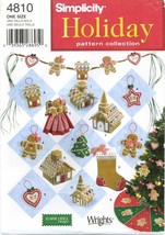 Simplicity 4810 Christmas Holiday Decorations Heigl Ornaments Pattern UNCUT FF - $18.77