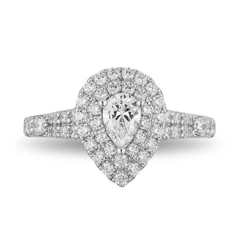 Primary image for Enchanted Disney Ariel 1.50CT Pear And Round Simulated Diamond Engagement Ring