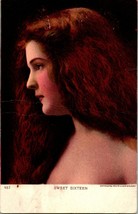 Vtg Postcard 1902 UDB Ullman Mfg Sweet Sixteen postcard UNP Pretty Girl - £13.58 GBP