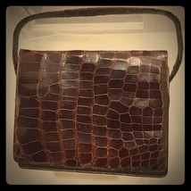 Vintage Brown Crocodile Handbag - $197.01