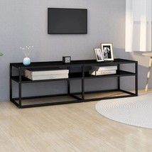  TV Cabinet Black Tempered glass, Powder-coated steel - $3,248.55 MXN