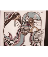 1991 Cleo Teissedre Ceramic Tile Trivet ~ Wall Decor 6 x6 Inch Hand Pain... - $19.99