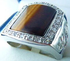 Free shipping- noblest men/women's unsex tiger eye stone ring (#8-11 exit) - £10.26 GBP