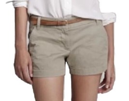 J Crew 3&quot; Chino Shorts Size 6 Broken-In Cotton Style 36234 Khaki Pockets - $12.77
