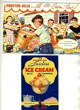 2 Old Ice Cream Recipe Booklets Jello Ice Cream Powder Proctor Silex Fre... - $17.80