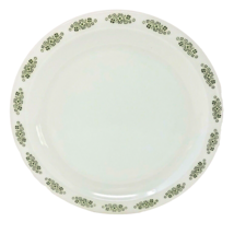 Anchor Hocking Platter Springwood Green Floral Edge 12&quot; Placesetters Collection - $22.00