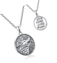 Wolf Locket Necklace 925 Sterling Silver Howling Wolf Locket - £96.29 GBP