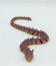 Serpent Snake Dragon Articulated Flexi Figure 3D Printed Metallic Rainbow 21&quot; - £27.98 GBP