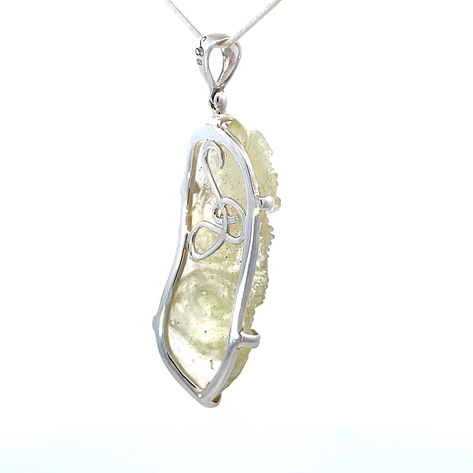 Stones Desire Carved Libyan Desert Tektite Crystal Pendant Necklace (22") Item image 5