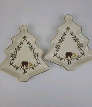 NEW 2 Mikasa Christmas Tree Dish Holiday Elegance Porcelain Candy Nut Go... - $38.99