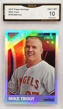 Gem 10 Mike Trout Refractor 2015 Topps Heritage Chrome #THC-500 Rainbow Foil - £378.03 GBP