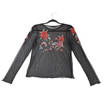 American Eagle Womens Small Top Sheer Floral Embroidered Romantic Goth Cover Up - $12.70