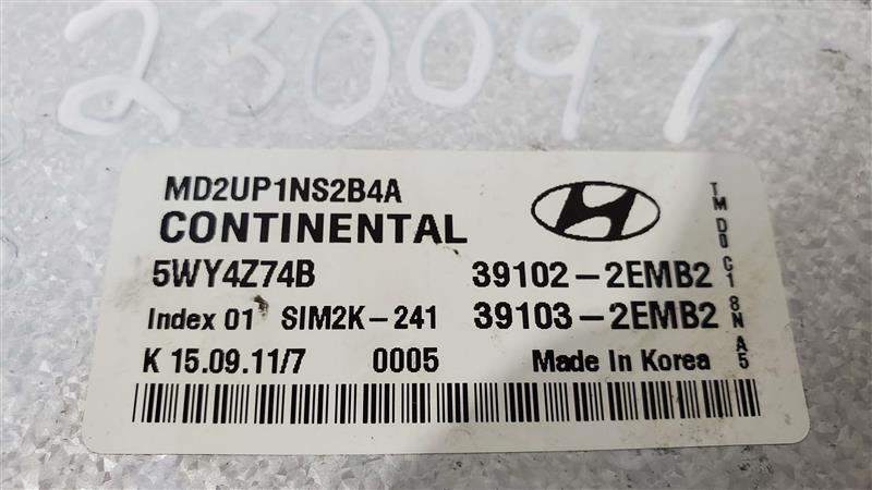Computer Module Conventional Ignition MD2UP1NS2B4A OEM 2012 Hyundai Elantra  Item image 8