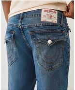 True Religion Geno Relaxed Slim Big T Flap Men's Jeans Blue  Sz 34 X 32 NWT $168 - $49.99