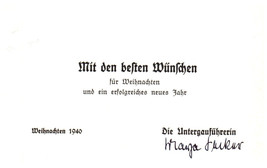Christmas Greeting WWII Untergau Leader Miya Hikar League of German Girl... - £12.51 GBP